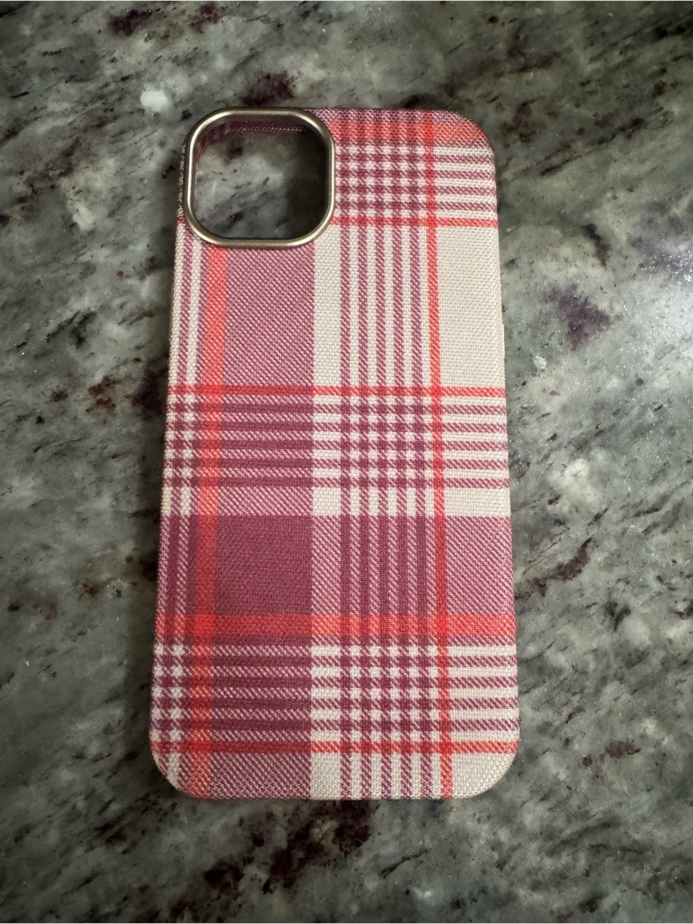 NWOT Heyday Plaid Cranberry Fizz iPhone 14 Plus/15 Plus Case